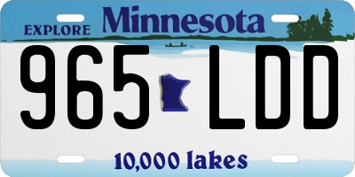 MN license plate 965LDD