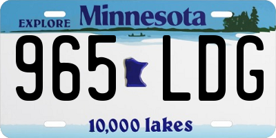 MN license plate 965LDG