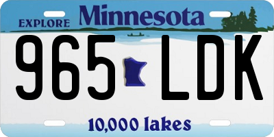 MN license plate 965LDK