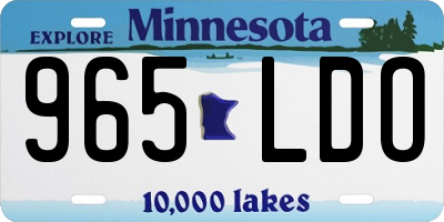 MN license plate 965LDO