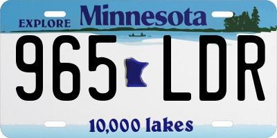MN license plate 965LDR