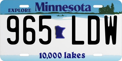 MN license plate 965LDW