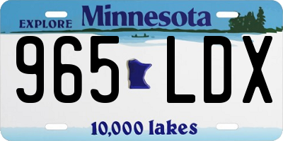 MN license plate 965LDX