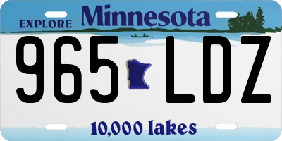 MN license plate 965LDZ