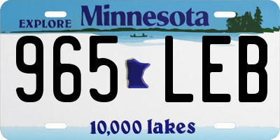 MN license plate 965LEB