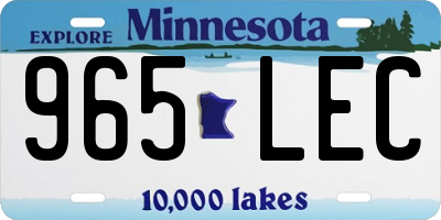 MN license plate 965LEC