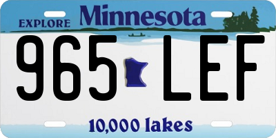 MN license plate 965LEF