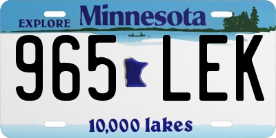 MN license plate 965LEK