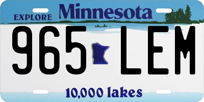 MN license plate 965LEM