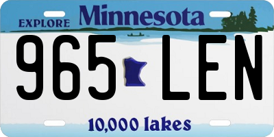 MN license plate 965LEN