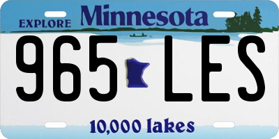 MN license plate 965LES