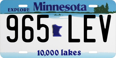 MN license plate 965LEV