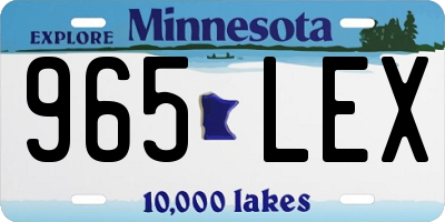 MN license plate 965LEX