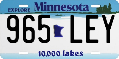 MN license plate 965LEY