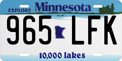 MN license plate 965LFK