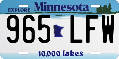 MN license plate 965LFW