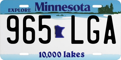 MN license plate 965LGA