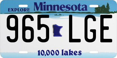 MN license plate 965LGE