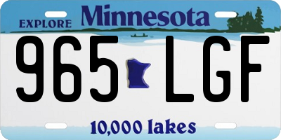 MN license plate 965LGF