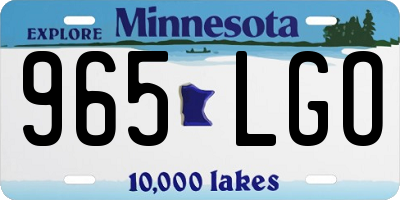 MN license plate 965LGO