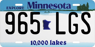 MN license plate 965LGS