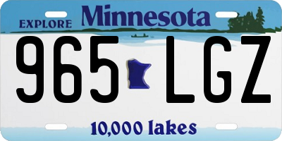 MN license plate 965LGZ