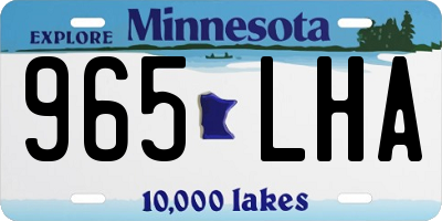 MN license plate 965LHA