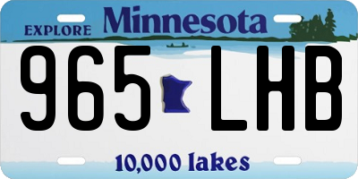 MN license plate 965LHB