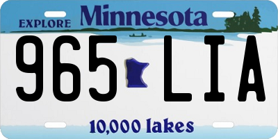 MN license plate 965LIA