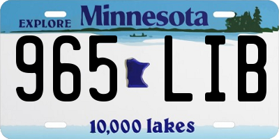 MN license plate 965LIB