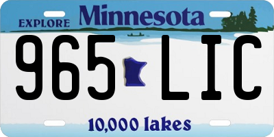 MN license plate 965LIC