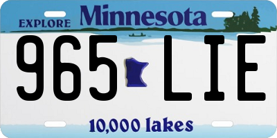 MN license plate 965LIE