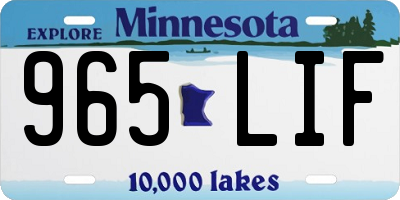 MN license plate 965LIF