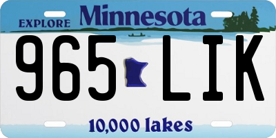 MN license plate 965LIK