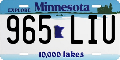 MN license plate 965LIU