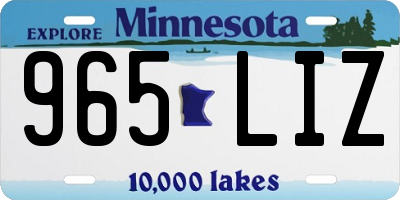 MN license plate 965LIZ