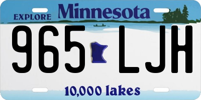 MN license plate 965LJH