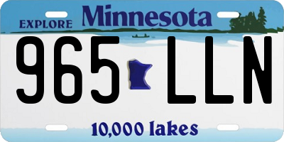 MN license plate 965LLN