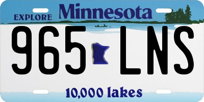 MN license plate 965LNS