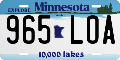 MN license plate 965LOA