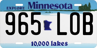 MN license plate 965LOB