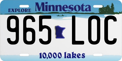 MN license plate 965LOC
