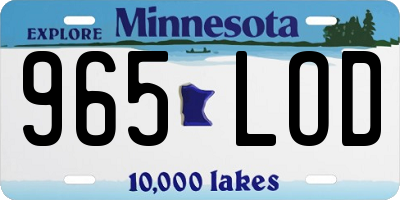 MN license plate 965LOD