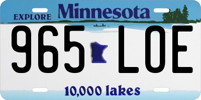 MN license plate 965LOE