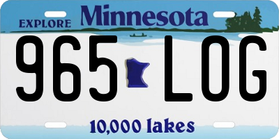 MN license plate 965LOG
