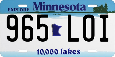 MN license plate 965LOI