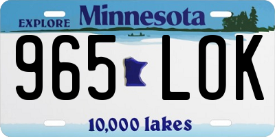 MN license plate 965LOK