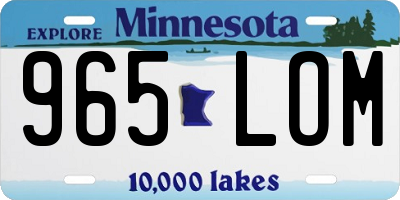 MN license plate 965LOM