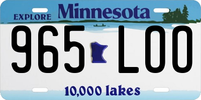 MN license plate 965LOO