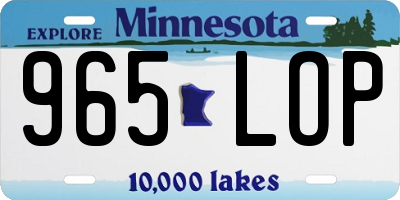 MN license plate 965LOP